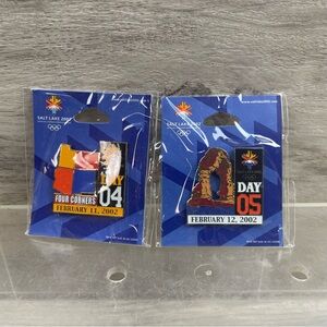 2002 Salt Lake Winter Olympics Aminco Pin Lot Of 2 DAY 4 Corners & 5 Utah Parks